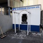 Der gesprengte Geldautomat am Kaufland-Markt in Dülken