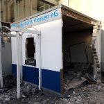 Der gesprengte Geldautomat am Kaufland-Markt in Dülken