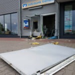 Der gesprengte Geldautomat am Einkaufszentrum/Industriegebiet Niederkrüchten-Dam